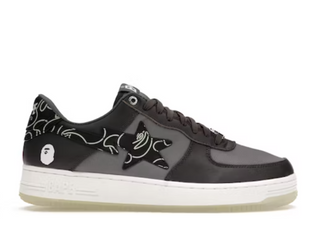 A Bathing Ape BAPE Sta Text Code Camo Charcoal