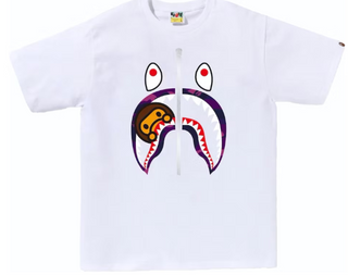 Bape Color Camo Milo Shark Tee White/Purple