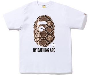 Bape Snake By Bathing Ape Tee White Beige