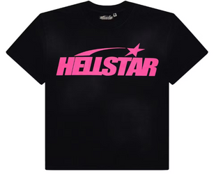 Hellstar Classic Gel Print Tee Black/Pink